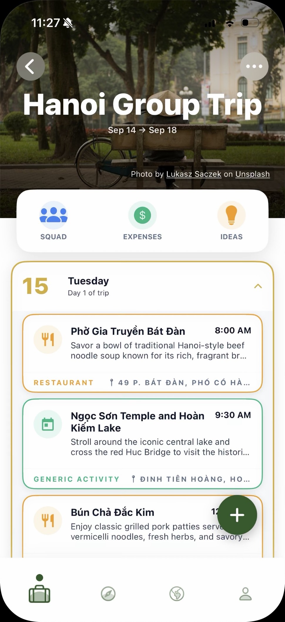 Planned activities